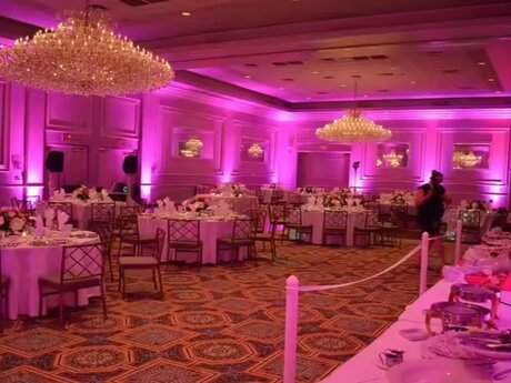 Case of LED par lights